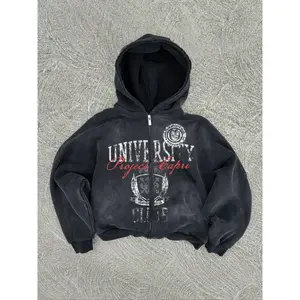 Men’s zip-up hoodie, cotton casual loose fit, lightweight autumn/winter jacket, cartoon pattern, everyday wear, unisex (suitable for both men and women), GARMENTARY