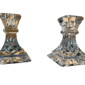 Waterford Lismore Crystal Candle Holders - Elegant Glass Design for Decorative Use