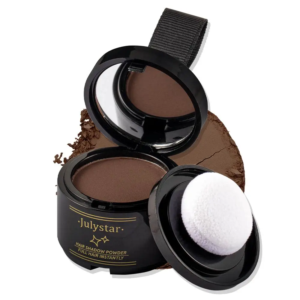 Natural Hairline Powder, Waterproof Hairline Drawing Powder with Mirror & Sponge, Root Touch Up Hair Powder, Suitable for Thinning Hair, Women & Men