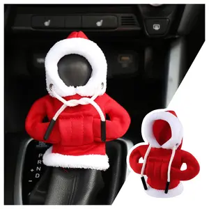 Universal Christmas Gear Shift Knob Hoodie Cover, Soft Plush Holiday Shifter Protector for Manual and Automatic Vehicles, Festive Xmas Car Interior Decor Accessory, Fits Most Cars, SUVs and Trucks, Perfect Seasonal Gift for Car Owners