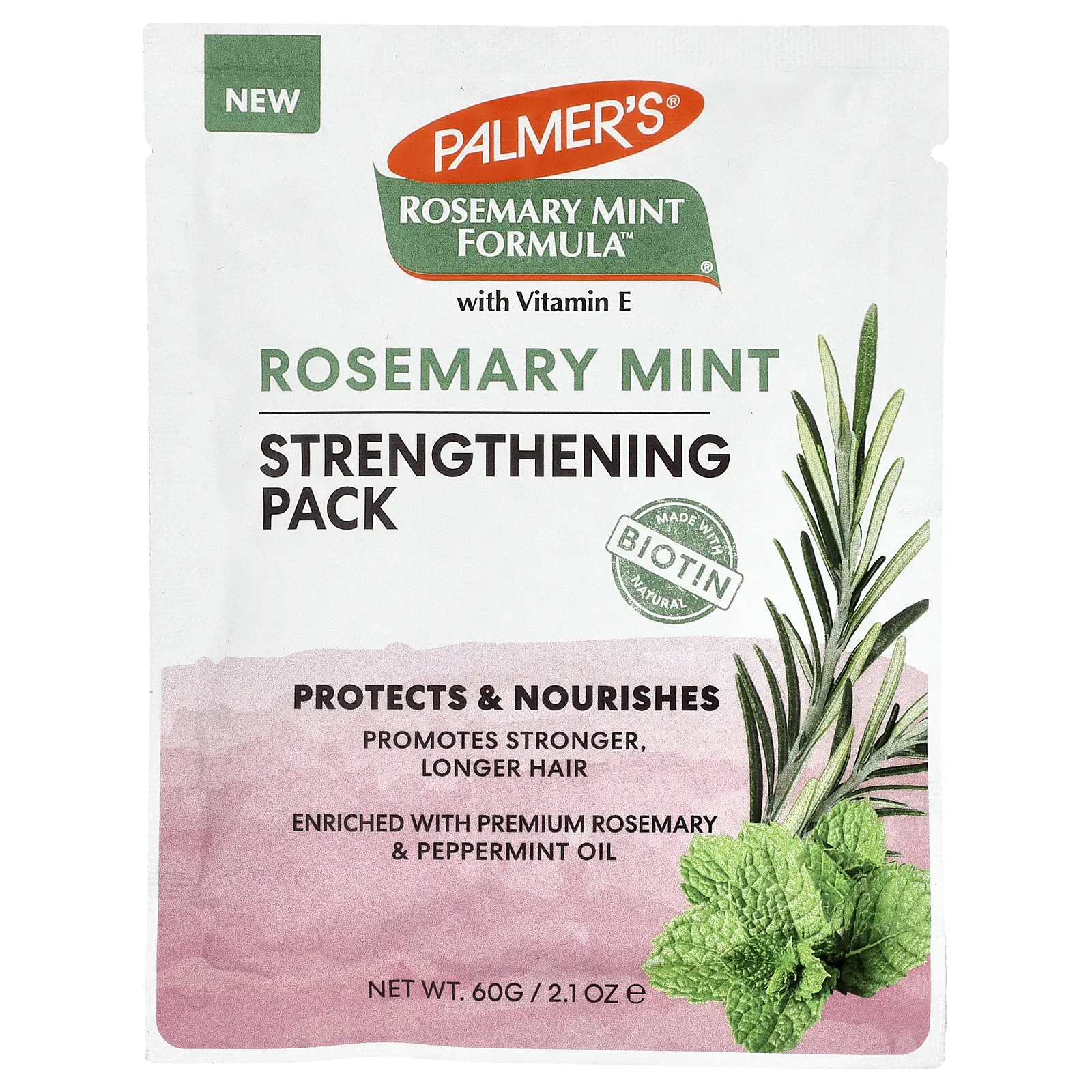 Palmer's Rosemary Mint Formula™ with Vitamin E, Strengthening Pack, 2.1 oz (60 g)
