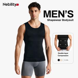 Nebility Men's Sleeveless Crew Neck Belly Compression Tank Activewear Menswear Tank Top Straps Undershirt Menswear #SummerWins #DealsForYouDays