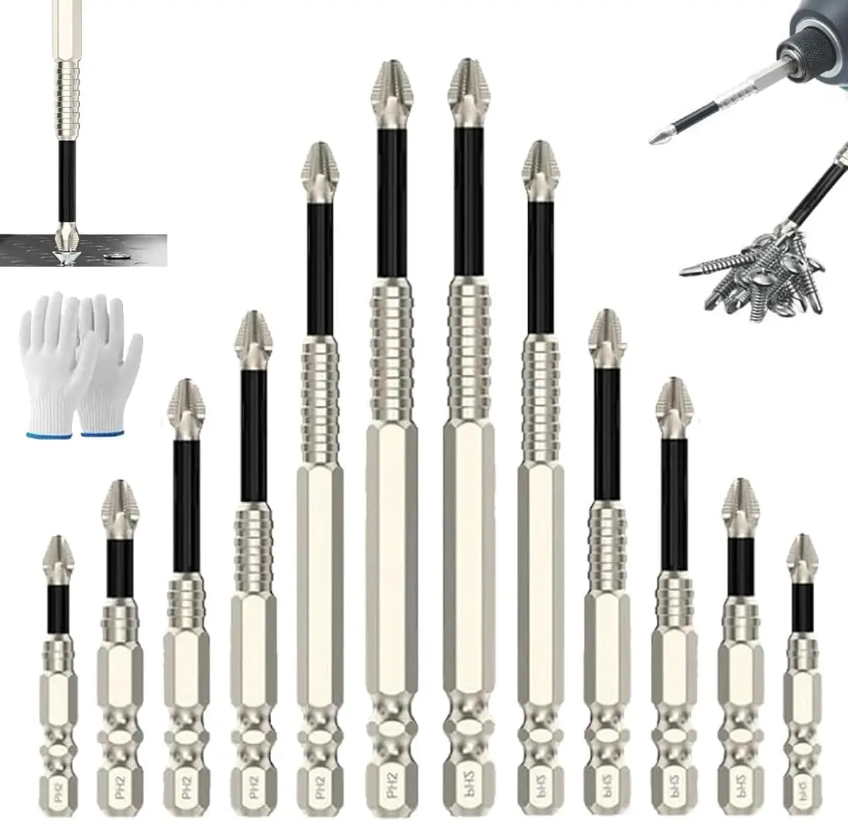 High-strength drill bit, impact-resistant non-slip K5 drill bit, screwdriver drill bit set, electric screwdriver set (summer vibe) Tool
