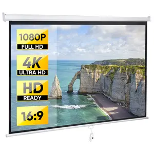 Zeny 80-in 16:9 Portable Projector Screen 1080P HD 4K Folding Anti-Crease Movie Screen with Auto-Locking & Metal Mount for Home Theater & Outdoor Use