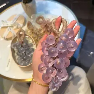 Crystal Grape Soap Handmade DIY Transparent Grape String Soap, Realistic Grape Soap for Home Use, Perfect Gift, Gentle on Skin, Not Scratchy