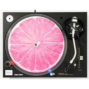 DJ Pink Lime Citrus Fruit Vinyl Memorabilia 12" inch Slip Mat Turntable Slipmat DJ Platter Pad