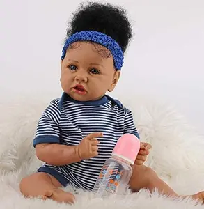 22 inches/55 cm vinyl girl doll with a cute face; lifelike reborn artist doll; realistic resurrection girl doll for collecting; perfect for holidays, birthdays, and Halloween; ideal Christmas gift for children aged 3 and up