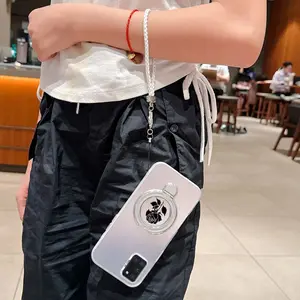 A31 Girls Series Fashion Strap Lanyard Phone Holder Case For Compatible With Samsung Galaxy A31 PC Cover and Durable Enchanting and Elegant Black Rose Protector Cases