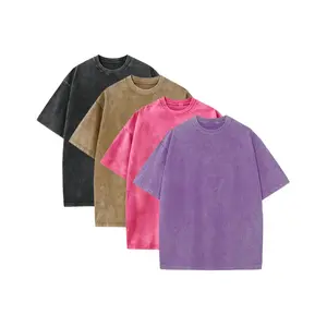 1/4 Pack Tshirts for Men Gym Vintage Heavyweight T Shirts Cotton Workout Acid Wash Baggy Tees Mix Color Options Unisex