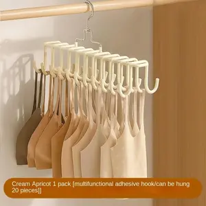 Multi-hook clothing hanger, F anti-slip yoga vest hook, suitable for both home and dormitory use, a space-saving storage rack, suitable for bras and vests, a space-saving hanger