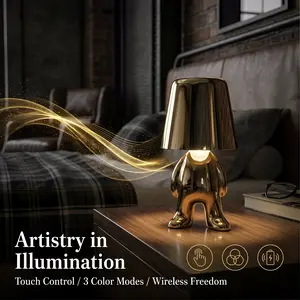 Modern Character Table Lamp, Touch Control Ambient Bedside Light, Decorative Table Lamp for Bedroom Living Room Desk Room Decor