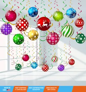 Christmas Hanging Decorations Christmas Ceiling Hanging Decorations Christmas Ball Hanging Swirl for Indoor Outdoor Xmas Holiday Party Decorations