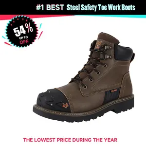 Men's Safety Footwear – Slip Resistant Steel Toe Work Boots, Waterproof, Insulated & Comfortable for Construction Workers, Outdoor Workers & Heavy-Duty Jobs Brown Walking Shoes