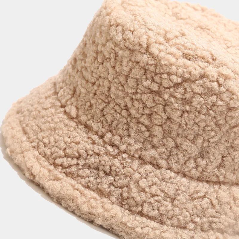 Lamb Faux Fur Bucket Hat Winter Warm Teddy Velvet Hats Caps For Women Lady Outdoor Panama Fisherman Hat Lamb Faux Fur Bucket Hat Winter Warm Teddy Velvet Hats Caps For Women Lady Outdoor Panama Fisherman Hat