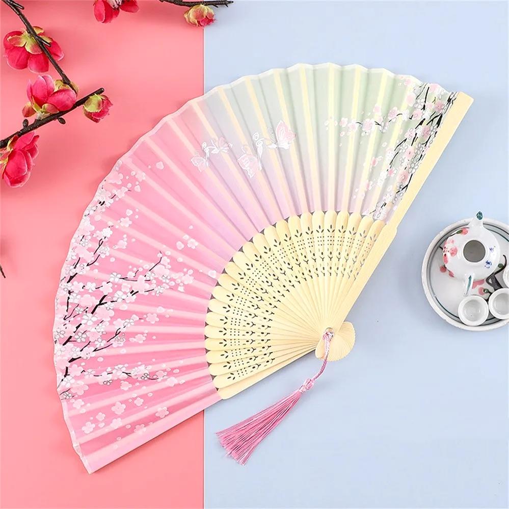 1 Count Chinese Style Folding Fan Elegant Cultural Decorative Handheld Fan For Wedding Party Home Decoration Ideal Gift Choice Viral TikTok Aesthetic Room Decor Must Haves