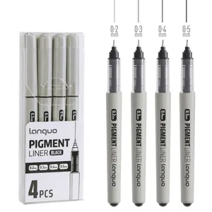 4-Piece Fineliner Pen, Assorted Point Sizes 0.2/0.3/0.4/0.5mm Ultra Fine Tips Pens Bleed Bible Journaling Study Supplies Annotation Smooth Writing Pens Waterproof Micro Line Tip Fineliner Markers Stuff