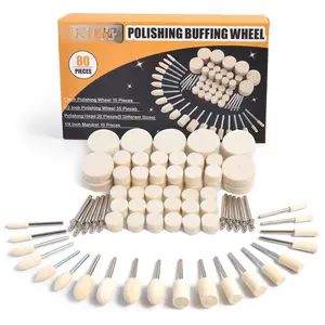 80 count Polishing Buffing Wheel for Dremel Polishing Kit,  Felt Polishing Wheel for Dremel Rotary Tool Accessories, with 1/8" Shank for  Metal Polishing
