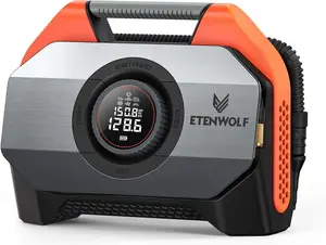 ETENWOLF VORTEX S6 Tire Inflator Portable Air Compressor for Heavy-duty Vehicles, Cordless Air Pump for Car & Inflatables with 19200mAh Battery, 100% Duty Cycle & Dual Cylinder Bike Pump