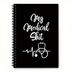 Nurse Letter Pattern Spiral Notebook, 1 Count Medical Shit Letter Notebook, Daily Planner Notebook, Perfect Gift for Doctors, Nurses, Parents, Colleagues, and Friends