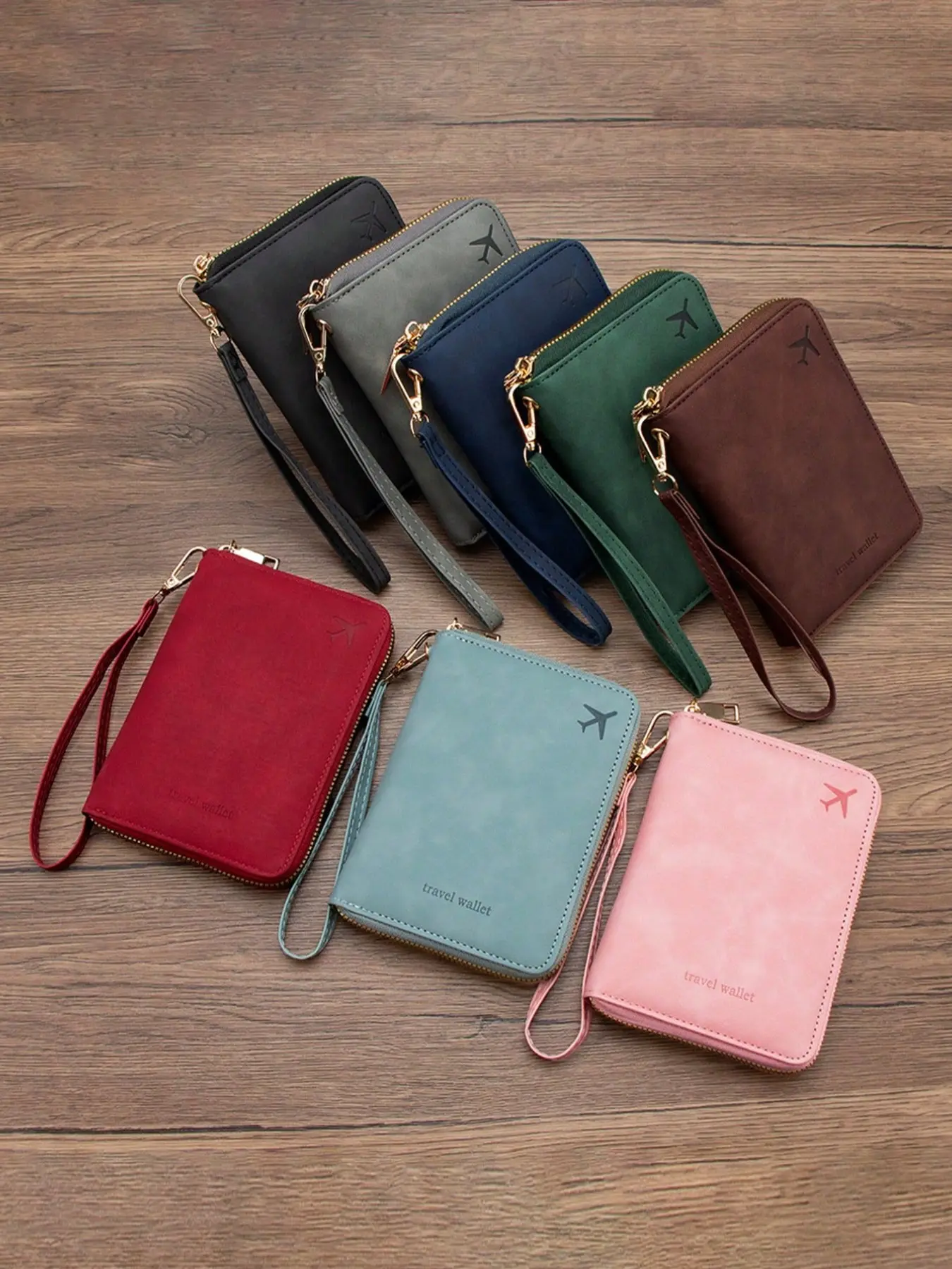 CHARM INFINITE new RFID anti-theft passport holder, Passport Cover, can hold multiple passports, travel ticket and document organizer, skin-friendly long zipper passport wallet, detachable wrist strap, Valentine's Day gift