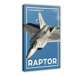 F22 Raptor Canvas Poster Wall Art for Home Bedroom Office Dorm Room Decor