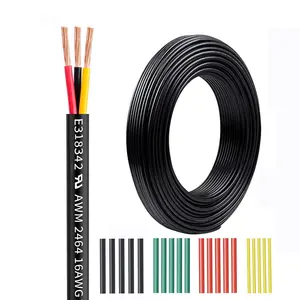 16 Gauge 3 Conductors Premium Electrical Wire 16 AWG Electrical Wire Stranded PVC Cord Copper Cable Flexible Low Voltage LED Cable Lamps Lighting Automotive (16AWG-3C, 10Ft)