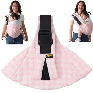 LUJIFO Upgraded Side Baby Carrier, Padded Leg Support Pink Sling, Lightweight Design