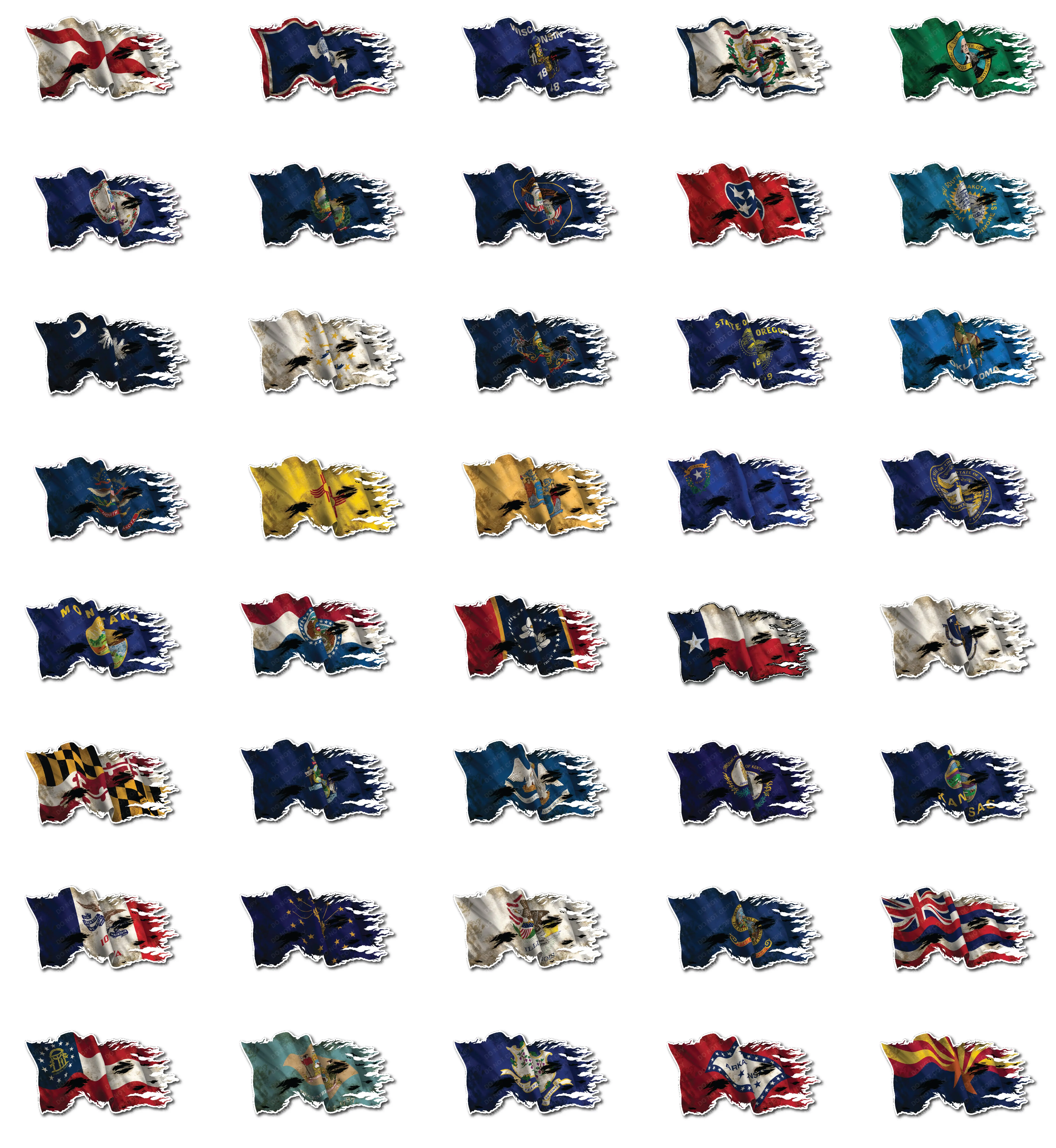 State flag decal pick your state for car or truck window bumper SUV graphic peel and stick 3M vinyl Windshield Sticker