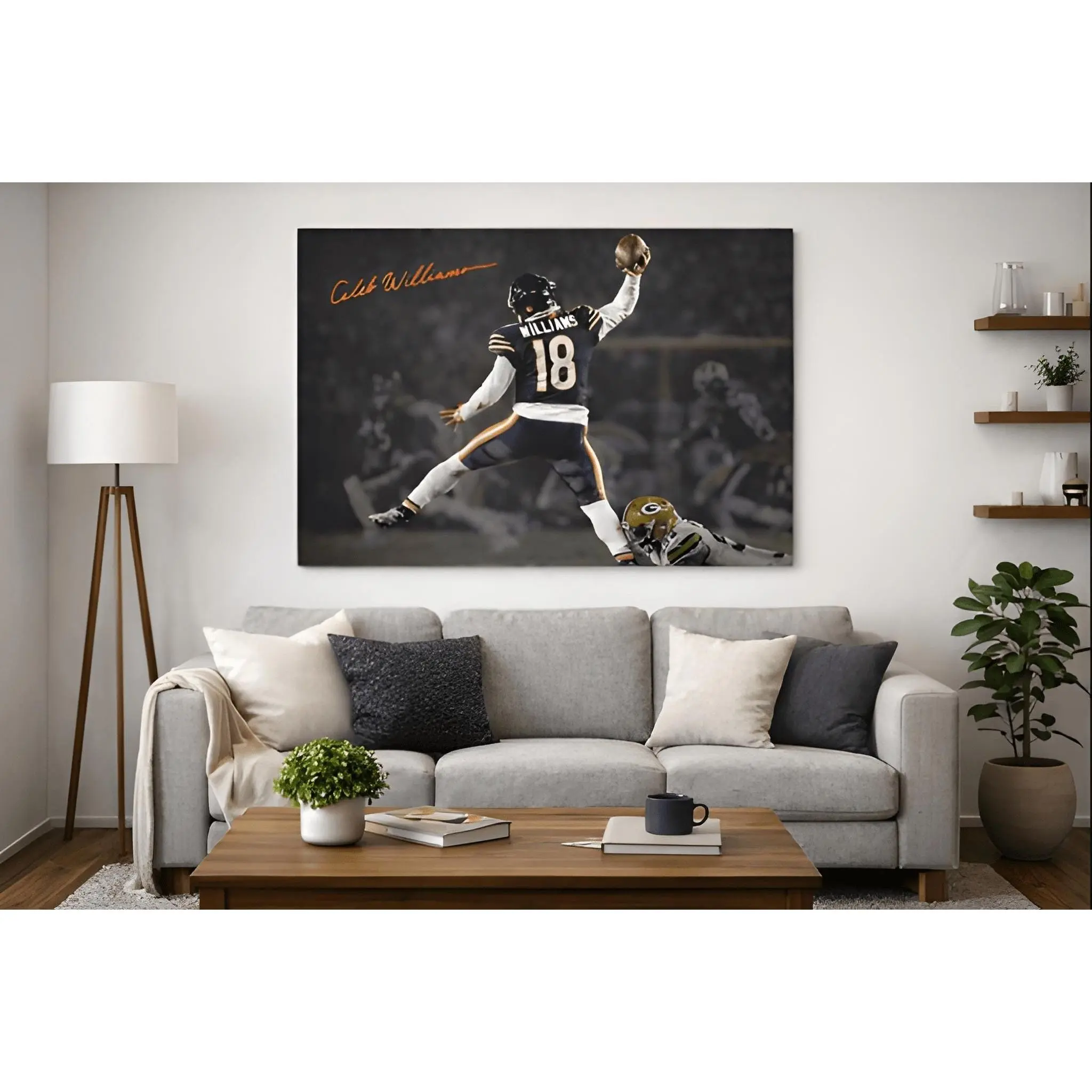 Caleb Williams Jump Man Wall Art | Chicago Bears Football Decor