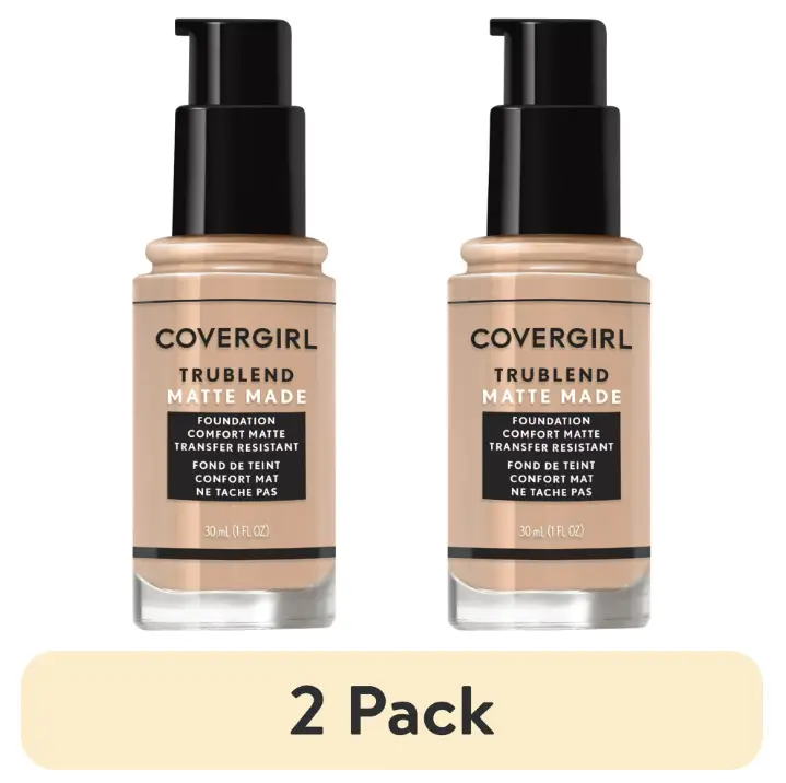 (2 pack) COVERGIRL TruBlend Matte Made Liquid Foundation, L70 Natural Ivory, 1 fl oz, Moisturizing Foundation