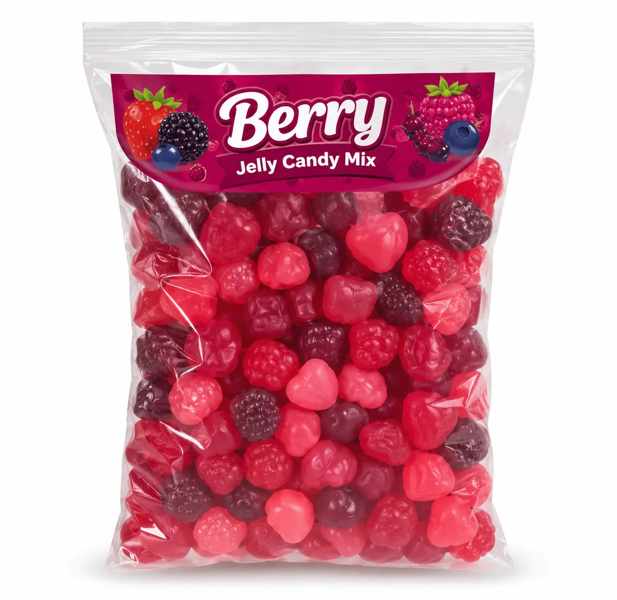 Berry Jelly Candy Mix, Dye Free Candy, Vegan Gummies, 1 Lb Bag | Real Fruit Puree, Naturally Flavored Chewy Candy