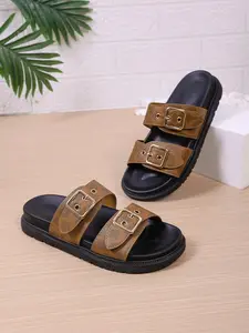 2026 Summer New Floral One-Strap Sandals for Women, Adjustable Metal Buckle, Thick Sole, Casual Beach Shoes, Comfortable and Non-Irritating