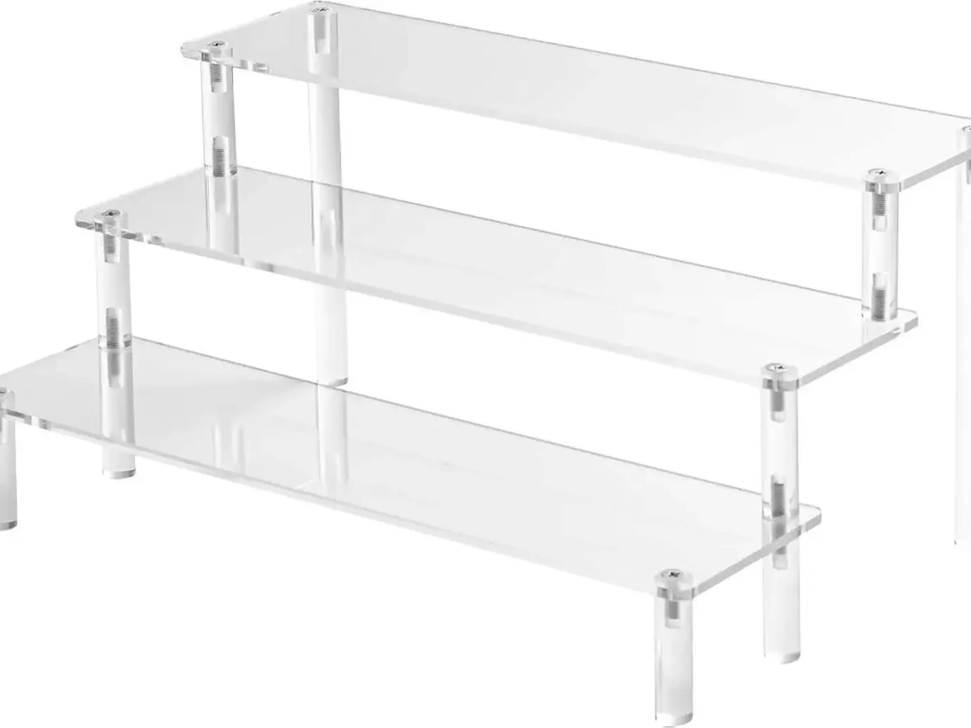 Acrylic Risers Display Stands, 3 Tier Perfume Organizer Display Shelf & Versatile Cupcake Stand Holder, Display Risers for Figures, Dessert Shelves for Party for Decoration and Organizer