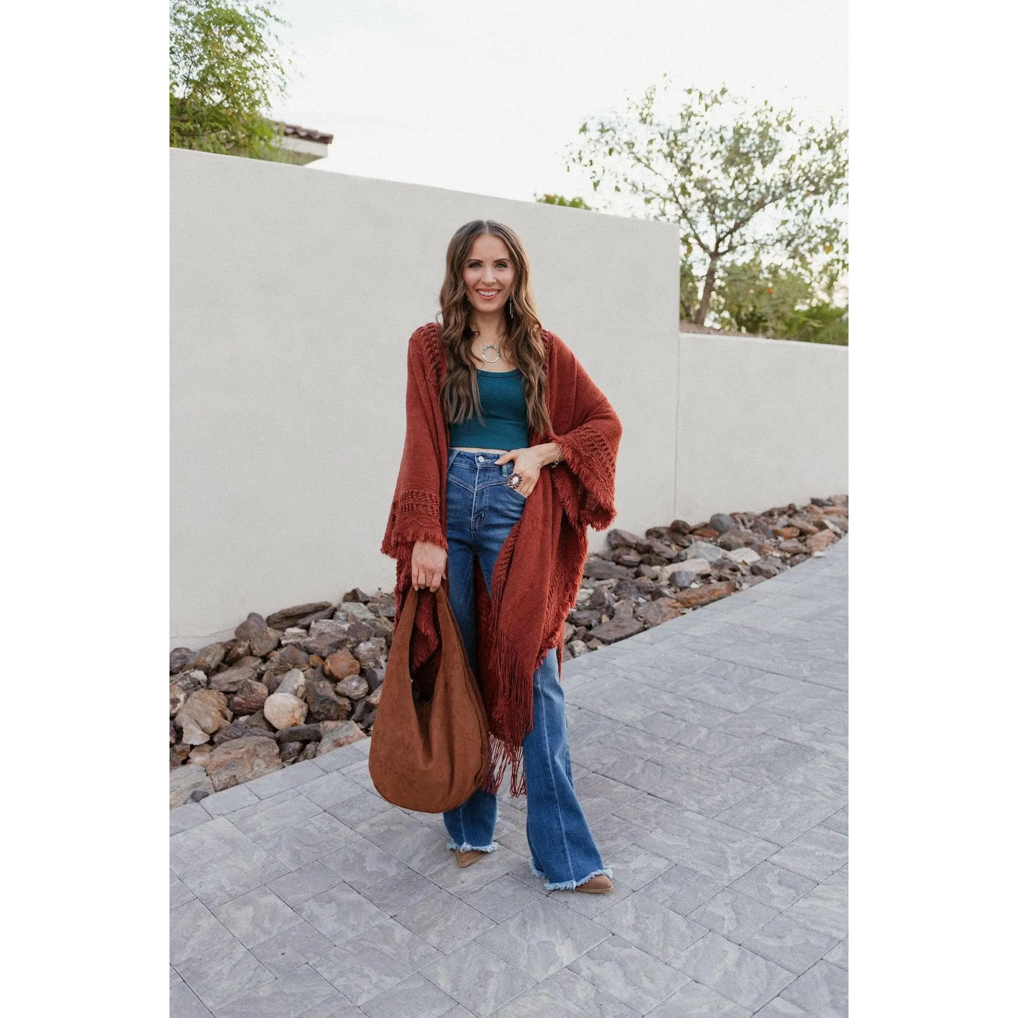Open Bohemian Ruana Cardigan