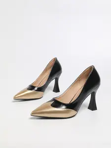 Elegant Classy High Heel Shoes for Women, Comfortable Pointed Toe Low Block Heels, Professional Workwear, Stylish Office Footwear