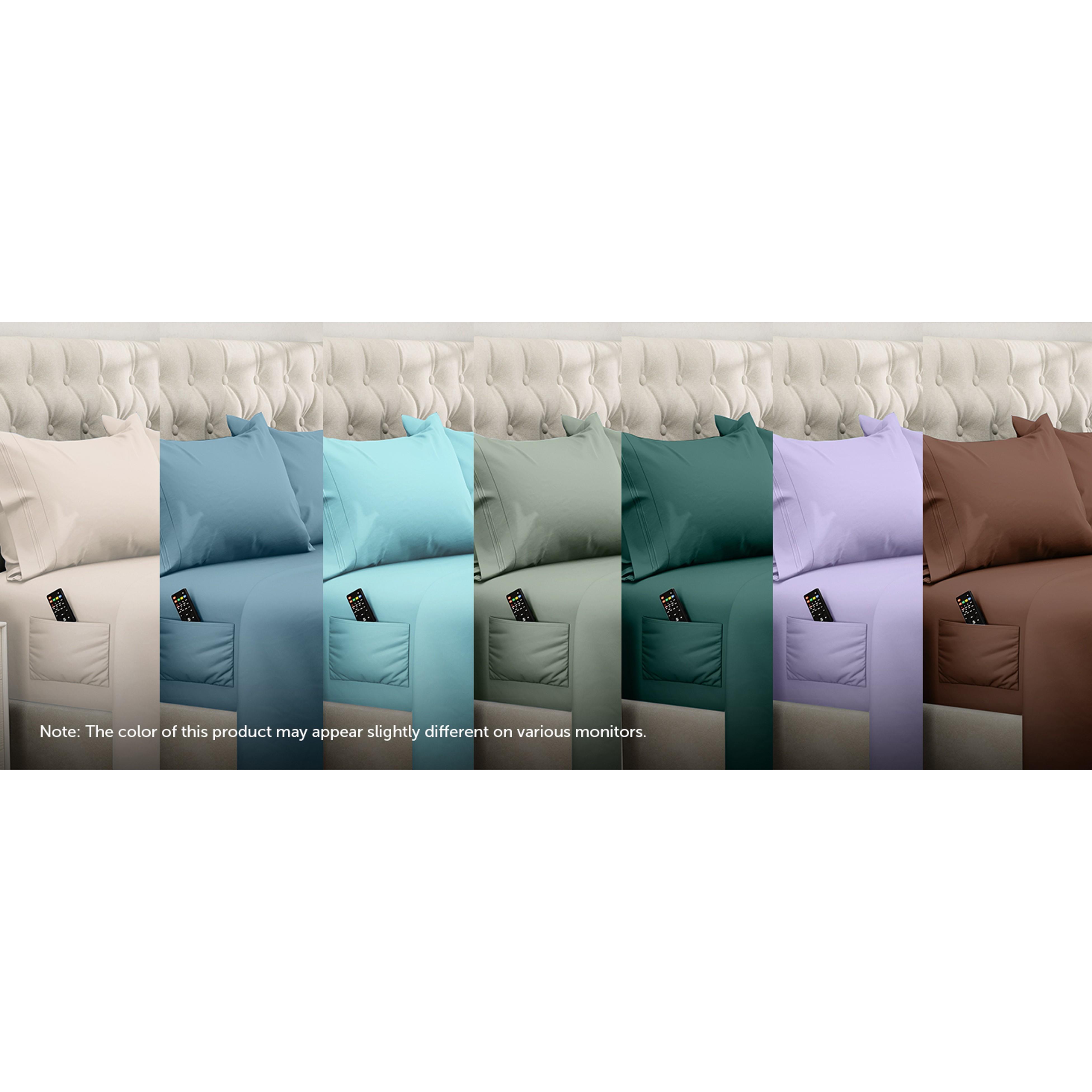 DREAMCARE California King Sheet Sets - 6 pcs Breathable Cooling Bed Sheets - up to 21" Extra Deep Cal King Sheets with Side Pockets - Extra Soft 100% Brushed Hypoallergenic Hotel Luxury Bedding Brgndy