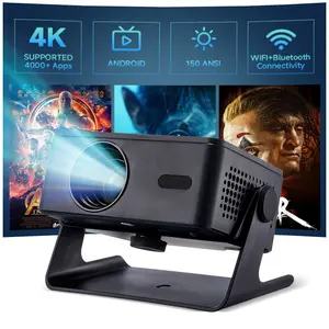 Portable Projector A32 - 1080P Full HD, Built-in Audio, Auto Focus & Keystone Correction - Android 13, Wifi/Bluetooth - Home Theater Projector with Remote