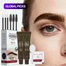 Henna Brow Dye Cream Set, Everyday Brow Set, Eyebrow Tinting Kit with 1 Long-Lasting Brow Tint Cream, 1 Brow Developer, 3 Lip Brushes, 3 Mascara Brushes, 1 Paste Spoon & 1 Pair of Disposable Gloves, Summer Makeup Set, Eyebrow Makeup Products #GLOBAL PICKS