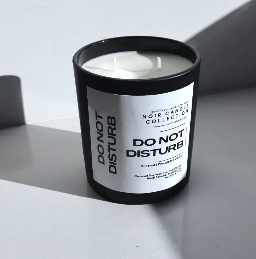Do Not Disturb Candle - 8.0 oz Coconut Pineapple Vanilla Scented Household Candle with 40+ Hours Burn Time for Relaxation and Beach Vacation Feel
