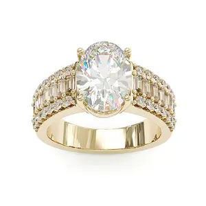 Jzora 4CT Oval Cut Engagement Ring for Women Luxury Statement Ring Wedding Ring Trend 2026