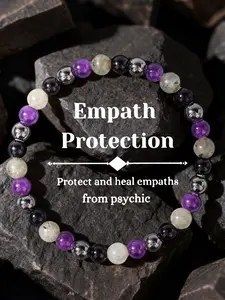 Empathic Guardian Energy Bracelet, Baroque Irregular Design, Flash Stone Bile Stone, Healing Heart String, Chakra Jewelry, Crystal Bracelet