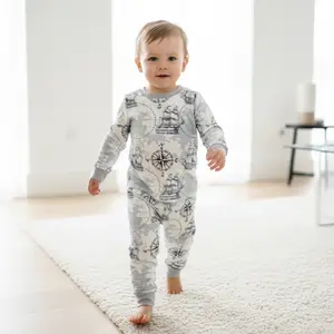Bamboo Two-Piece Pajama Sailor Snug Fit Soft Casual Pajamas for Kids Eco-Friendly & Eczema-Friendly