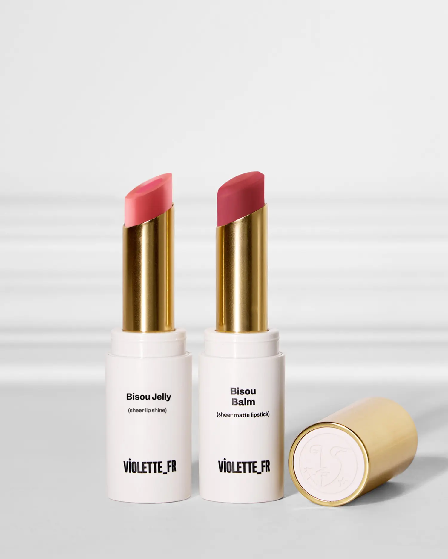 The Rose Lip Set - Bisou Jelly Sheer Lip Shine + Bisou Balm Sheer Matte Lipstick The Rose Lip Set - Bisou Jelly Sheer Lip Shine + Bisou Balm Sheer Matte Lipstick