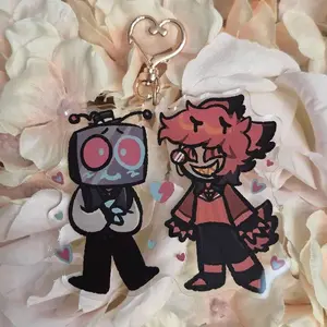 Vox and Alastor RadioStatic Keychains