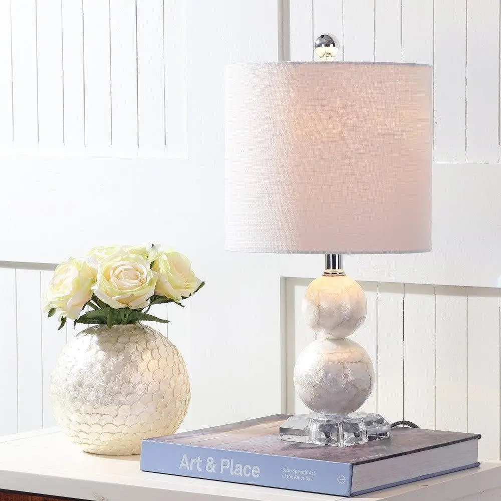 JONATHAN Y Bailey Seashell LED Table Lamp , for bedroom, living room, foyer, hallways, dining room, dorms