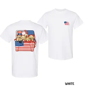 [100% Cotton] Unisex🐕🍺Dogs & Beer T-Shirt, Golden Retriever Drinking Beer Graphic Tee, Funny 4th of July Shirt, Summer Party Outfit, Trendy T-Shirts, Casual Cotton Top, Country Shirts for Men, Fits