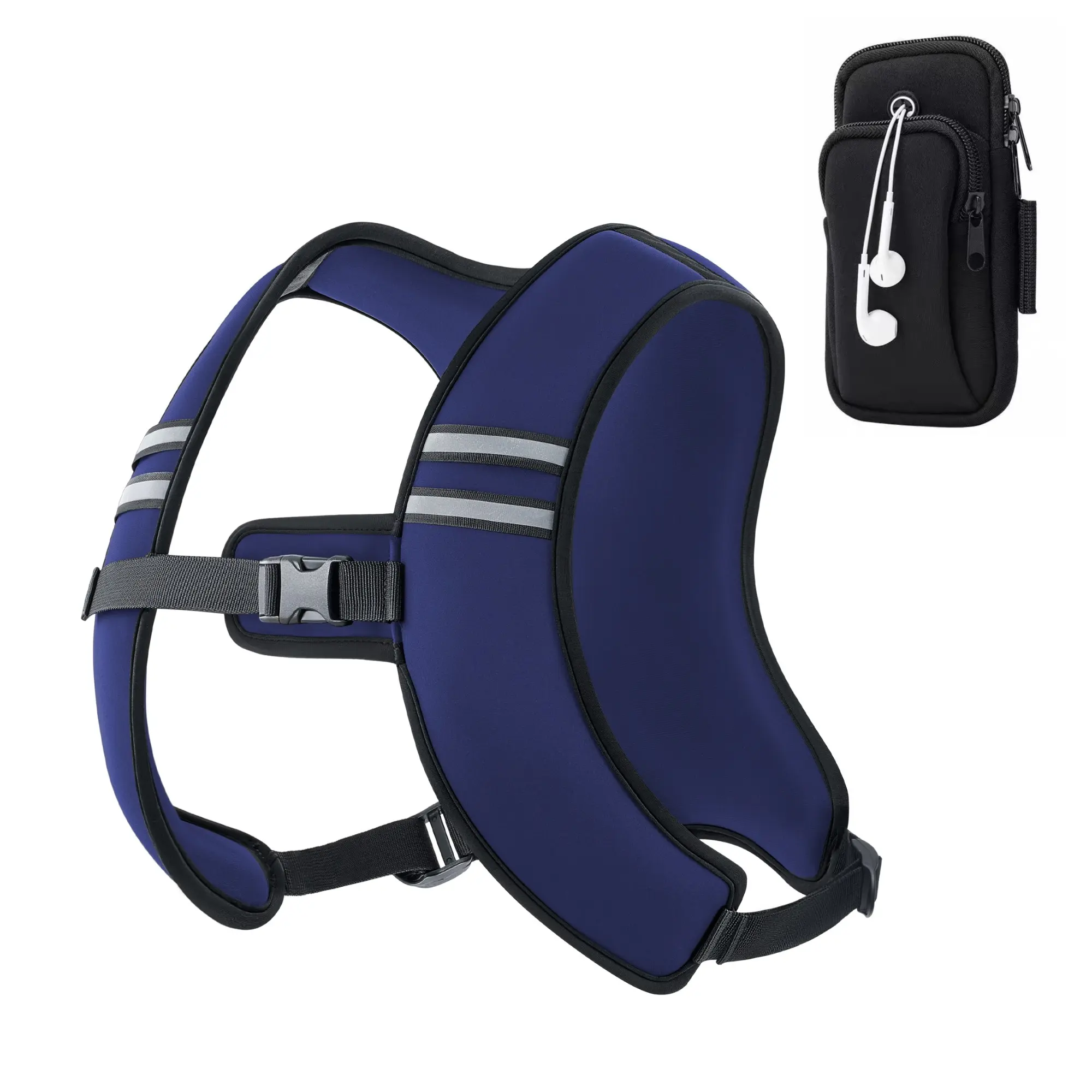 Dark Blue Vest & Phone Pouch