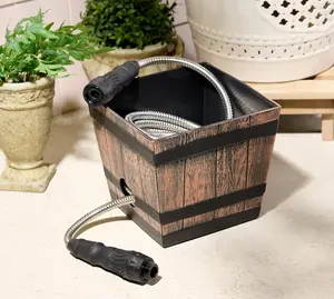 Bernini 40' Metal Garden Hose with Storage Pot