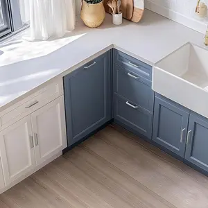 30 Pack 5 Inch Brushed Nickel Cabinet Pulls - Silver Cabinet Handles Modern Square Kitchen Handles for Dresser Drawers Cabinets Hardware, 5" Hole Centers