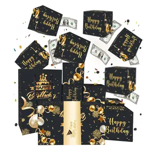 Birthday Surprise Envelope Lucky Bounce Box Creative Gift DIY Handmade Jumping Box Party Gift Packs Packaging Material Kit (6 Boxes + 1 Bag)